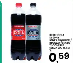 Interspar Bibite cola despar senza zuccheri/ regular/senza zuccheri e senza caffeina offerta