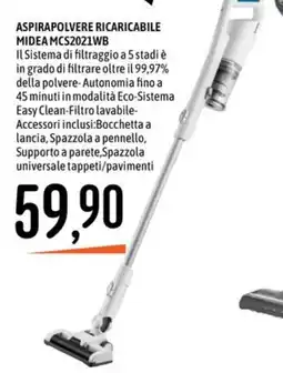 Emisfero Aspirapolvere ricaricabile Midea MCS2021WB offerta