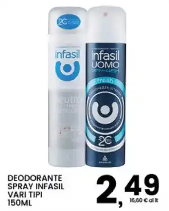 Deodorante spray infasil vari tipi