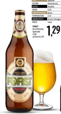 Emisfero Forst birra Kronen Speciale offerta