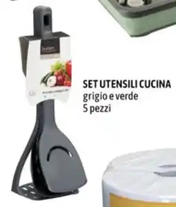 Emisfero Set utensili cucina grigio e verde offerta