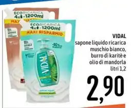 Emisfero Vidal sapone liquido ricarica muschio bianco, burro di karité e olio di mandorla offerta