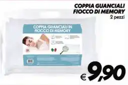 Iper Super Conveniente Coppia guanciali in fiocco di memory offerta