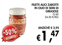 èccoMI Filetti Alici Zarotti in olio di semi di girasole offerta