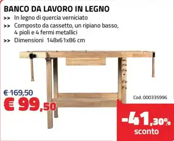 Banco da lavoro in legno