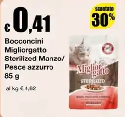 Sì con te Market Bocconcini Migliorgatto Sterilized Manzo/Pesce azzurro offerta