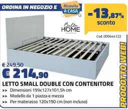 Eurobrico Letto small double con contenitore Bella Home offerta