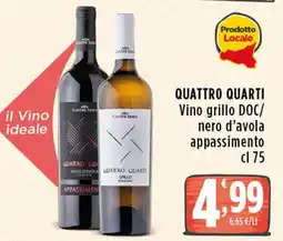 Rossotono Carrefour Quattro quarti Vino grillo DOC/nero d'avola appassimento offerta