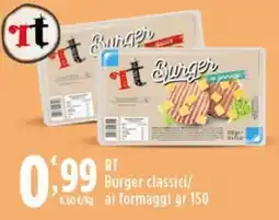 Rossotono Carrefour RT Burger classici/ai formaggi offerta