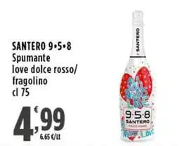 Rossotono Carrefour Spumante love dolce rosso Santero offerta
