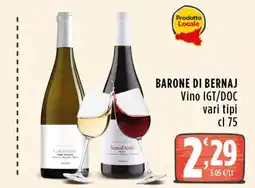 Rossotono Carrefour Barone di Bernaj Vino IGT/DOC offerta
