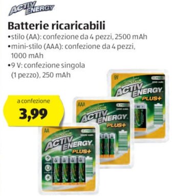 ALDI Activ Energy Batterie ricaricabili offerta