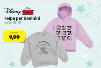 ALDI Disney Mickey Mouse Felpa per bambini offerta