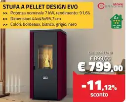 Eurobrico Stufa a pellet design evo Stove Canadian offerta