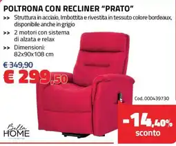 Eurobrico Poltrona con reclinier Prato offerta