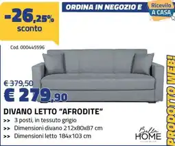 Eurobrico Divano letto "Afrodite" Bella Home offerta