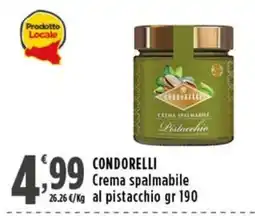 Rossotono Carrefour Condorelli Crema spalmabile al pistacchio offerta