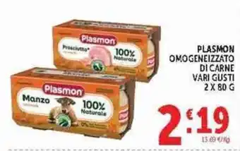 Deco Supermercati Plasmon omogeneizzato di carne vari gusti offerta