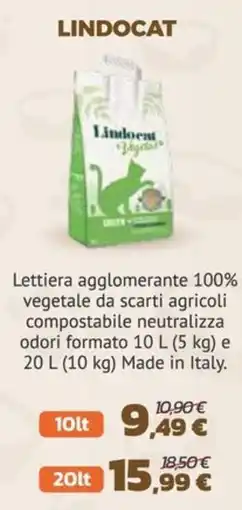 Joe Zampetti Lindocat lettiera agglomerante 100% vegetale offerta