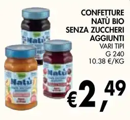 èccoMI Confettura Natù Bio senza zuccheri aggiunti offerta