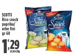 Rossotono Carrefour Scotti Riso snack paprika/erbe fini offerta
