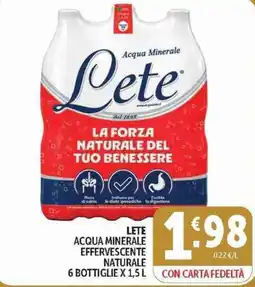 Deco Superstore Lete acqua minerale effervescente naturale offerta