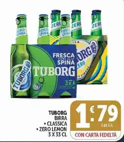 Deco Superstore Tuborg birra classica zero lemon offerta