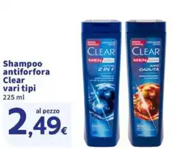 Sigma Superstore Shampoo antiforfora Clear vari tipi offerta