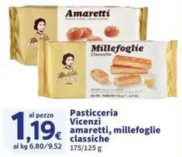 Sigma Superstore Pasticceria Vicenzi amaretti, millefoglie classiche offerta