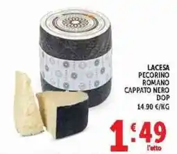 Deco Supermercati Lacesa pecorino romano cappato nero dop offerta