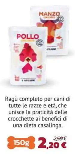 Joe Zampetti Ragù completo per cani offerta
