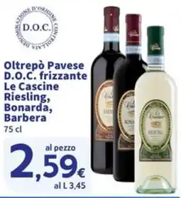 Sigma Superstore Oltrepò Pavese D.O.C. frizzante Le Cascine Riesling, Bonarda, Barbera offerta