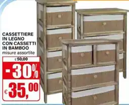 Il Gigante Cassettiere in legno con cassetti in bamboo offerta