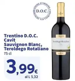 Sigma Superstore Trentino D.O.C. Cavit Sauvignon Blanc, Teroldego Rotaliano offerta