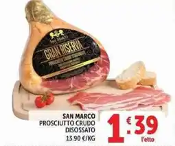 Deco Supermercati San Marco prosciutto crudo disossato offerta