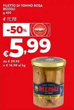 Bennet Filetto di tonno rosa Rizzoli offerta