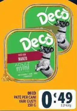 Deco Superstore Decò paté per cani offerta