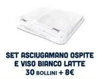 Il Gigante Set asciugamano ospite e viso bianco latte offerta