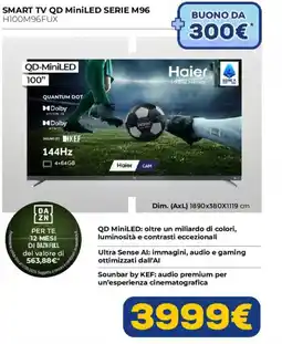 Euronics Smart TV QD MiniLED Serie M96 Haier offerta