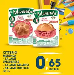 SeBón Supermercati Citterio Merenda Salame Ungherese offerta