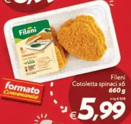 Iper Super Conveniente Fileni Cotoletta spinaci offerta