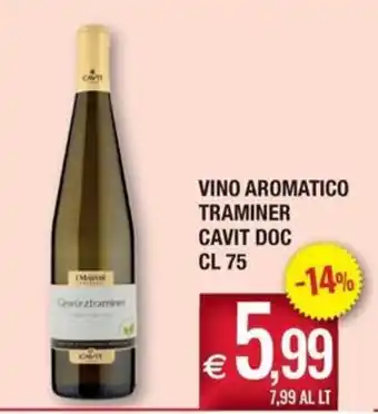 Vino aromatico Traminer Cavit DOC