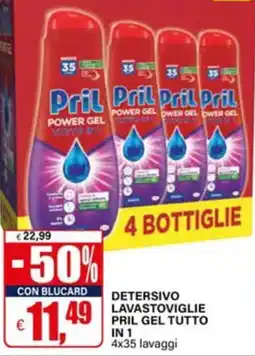 Il Gigante Detersivo lavastoviglie Pril gel tutto in 1 offerta