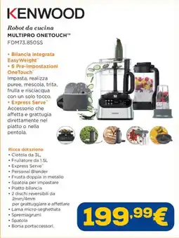 Euronics Kenwood Robot da cucina Multipro OneTouch™ offerta