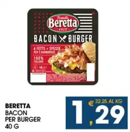 SeBón Supermercati Beretta bacon per burger offerta