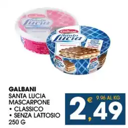 SeBón Supermercati Galbani Santa Lucia Mascarpone offerta