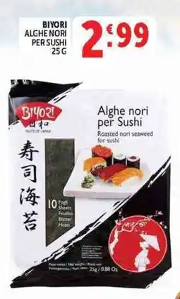Deco Supermercati BiYori Alghe nori per Sushi offerta