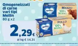 Sigma Omogeneizzati di carne vari tipi Mellin offerta
