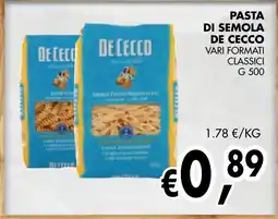 èccoMI Pasta di semola De Cecco offerta