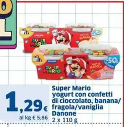 Sigma Super Mario yogurt con confetti di cioccolato, banana/fragola/vaniglia Danone offerta